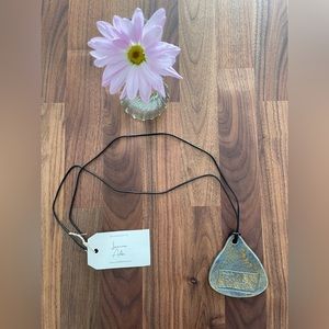 Handmade necklace, blue/gold/ colors mixed